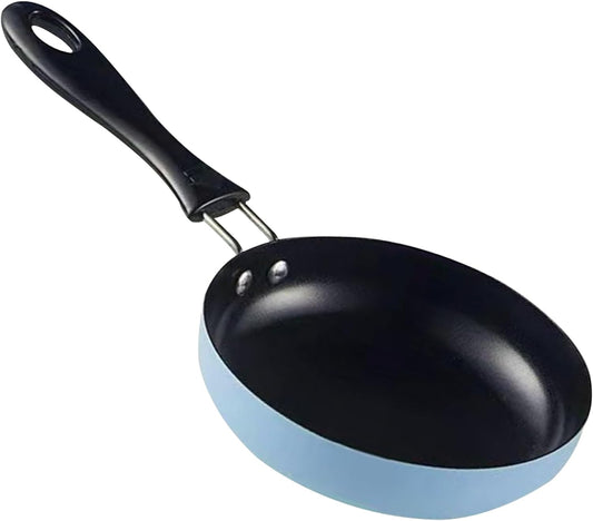 Small Frying Pan,Egg Frying Pan Non Stick Pan Egg Pans Nonstick 4.7 Inch Egg Frying Pan Heat Resistant Non Stick Pan with Handle Portable round Omelet Pan for Stove Gas, Induction Hob Blue  Wedhapy Blue 1Pc 