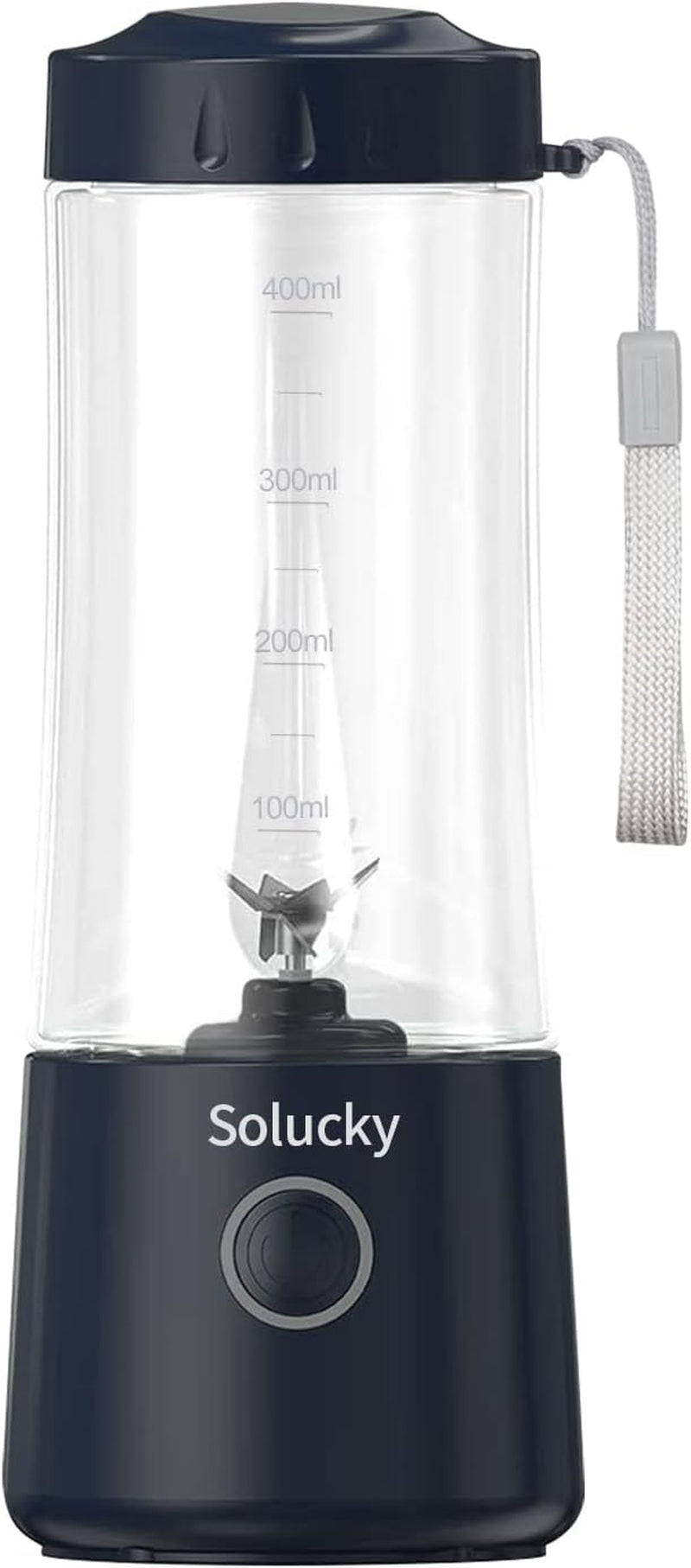 14 Oz Portable Blender, Cordless & Rechargeable, Ideal for Travel and Home Use  Solucky   