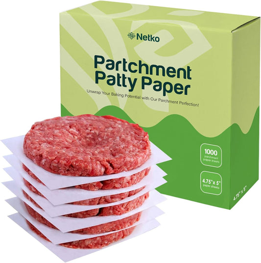 Waxed Butcher Paper Sheets | Hamburger Patty, | 1000 Non-Stick Wax Paper Squares per Set (4.75X5)  Netko 4.75X5 - Pack Of 1  