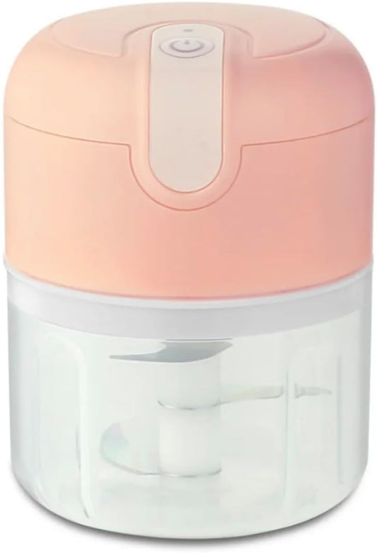 Food Chopper 250ML Portable Electric Food Processor for Quick and Easy - Garlic, Ginger, Baby Food, Hot Pepper, Meat, Onion and More - Practical and Healthy USB Rechargeable (PINK)