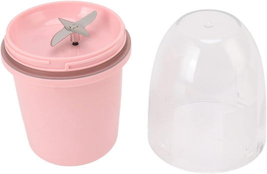 Electric Fruit Blender 4 Blades 260Ml Portable Juicer Cup Double Protection for Home Use (Pink)