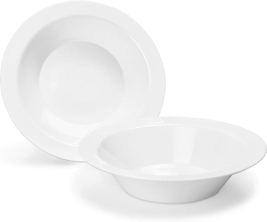 " OCCASIONS " 40 Piece Plates Pack, Heavyweight Disposable Wedding Party Plastic Bowls (14 Oz Soup Bowl, Plain White)