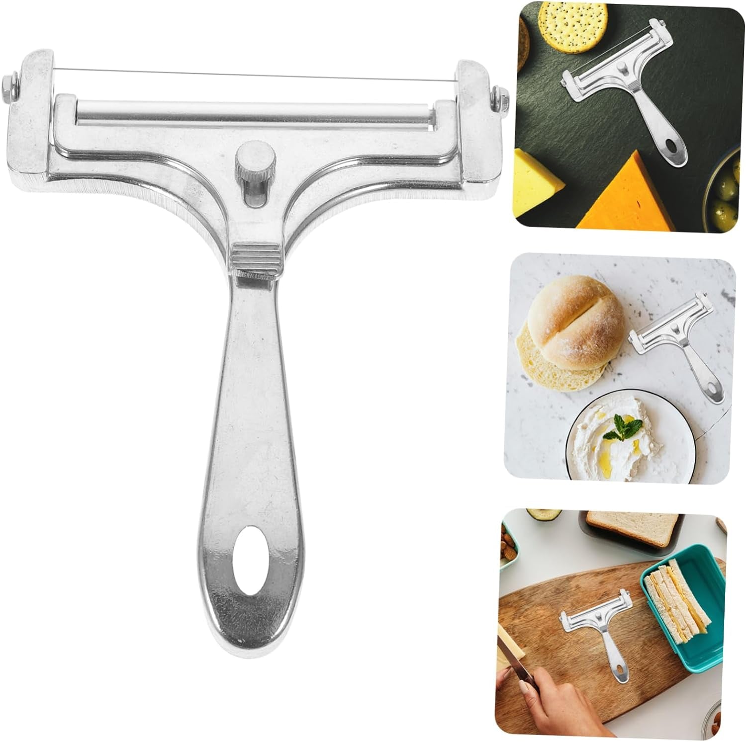 1 Set Cheese Slicer Tools Butter Kitchen Cutting Tool Wire Cheese Cutter Cheese Cutter with Wire Cheese Cutters for Chef Kitchen Supply Knives Stainless Steel Household  RORPOIR   