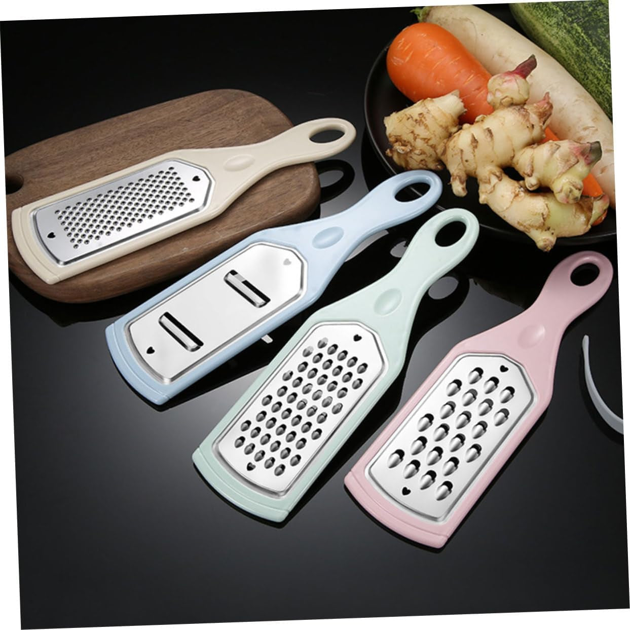 4Pcs Stainless Steel Grater Household Gadgets Potatoes Slicer Rotary Tool Stainless Steel Vegetable Slicer Onion Slicer Garlic Grater Potatoe Slicer Lemon Food Manual Pp  TIDTALEO   