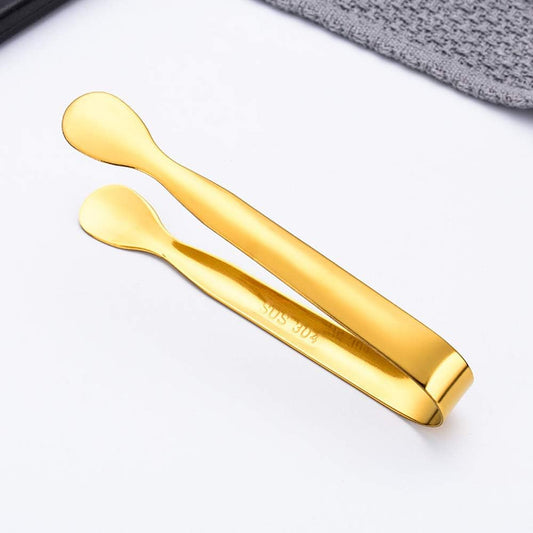 Small Ice Tongs Sugar Tongs, Stainless Steel Mini Serving Tongs Appetizers Tongs for Tea Coffee Party Bar Kitchen(Gold)