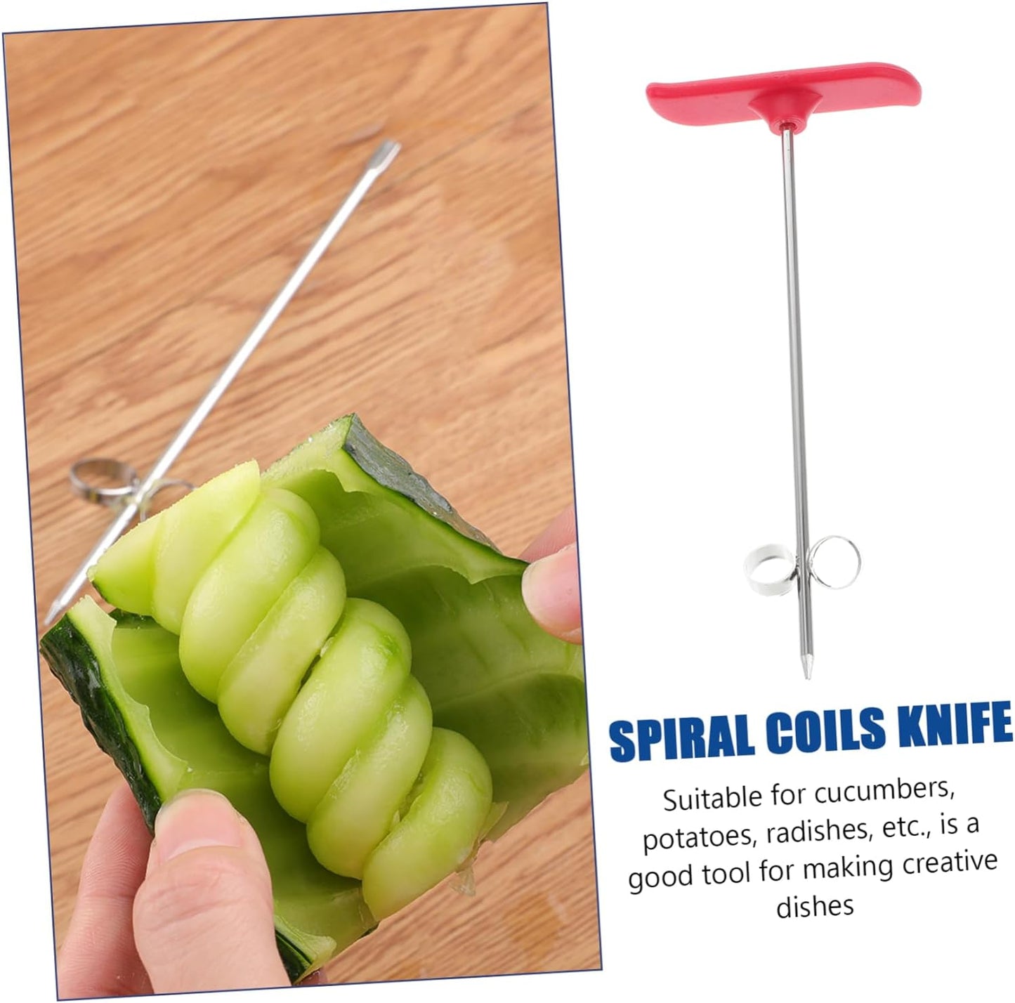 VALICLUD Fruit Salad Vegetables Spiral Cutter Wire Rotate Spiral Veggie Spiralizer Spiral Carving Potato Slicer Cutter Vegetable Carving Tool Cucumber to Rotate Dicing Machine  VALICLUD   