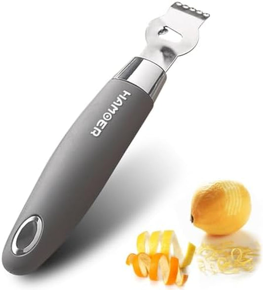 Lemon Citrus Zester Tool Cheese Grater for Kitchenaid-Multipurpose Grooved Channel Knife Scraper,Stainless Steel Blade and Ergonomically Designed Curved Handle