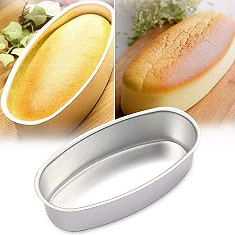 2Pcs 8 Inches Oval Cheese Cake Mold Non-Stick Bread Loaf Mold (Aluminum) Baking Bakeware for Home Kitchen Oven and Instant Pot Baking  ETSAMOR   