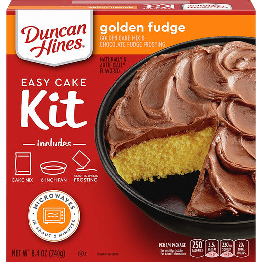 Duncan Hines Easy Cake Kit Golden Fudge Cake Mix, 8.4 OZ  Pinnacle Food Groups Golden Fudge Cake Mix  