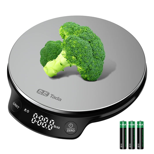 Digital Food Kitchen Scale 11Lb/5Kg with 0.01Oz/0.1G Precision for Cooking, Baking, Nutrition and Diet Weight Ounces and Grams, Stainless Steel