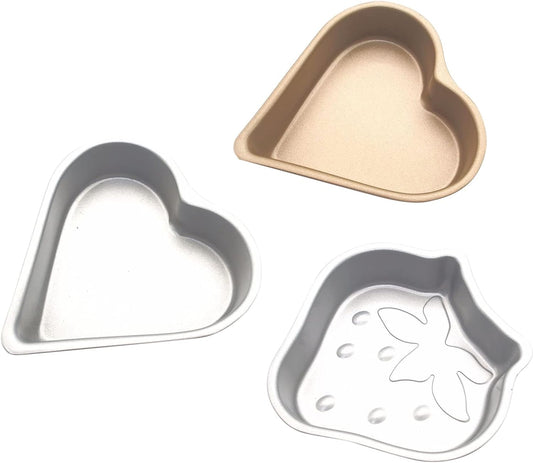 Home Decor 3Pcs Cake Pan Heart Shaped Cake Pans for Baking Mini Aluminum Foil Pans for Valentine Day Wedding Mothers Day Parties  Generic   
