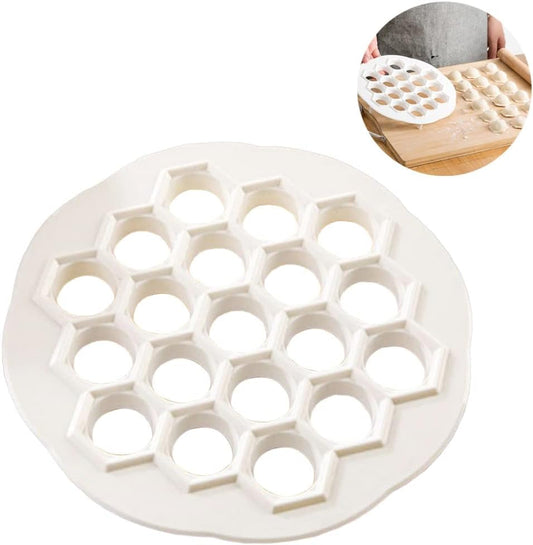 19-Holes Dumplings Maker Mold Tools Plastic Dumpling Mold Maker Dough Press Dumpling for Kitchen Pastry Tools (White)
