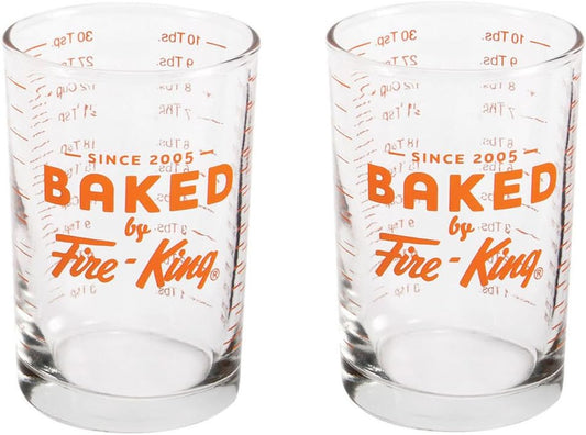 By Fire-King Glass 5 Ounce Graduated Measuring Cup, Set of 2  Baked   