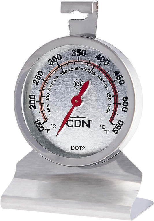 "CDN Oven Thermometer Proaccurate®, Easy-To-Read 2"" Dial, Stainless Steel Housing, Temperature Zones, Stand or Hang, Monitor Oven Temperatures, NSF Certified - DOT2 "  COMPONENT DESIGN NORTHWEST   