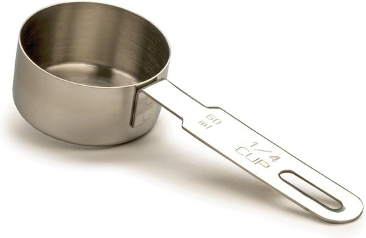 RSVP International Endurance Collection Kitchen Measuring Tools, Dishwasher Safe, 0.25 Cup, Individual, Stainless Steel