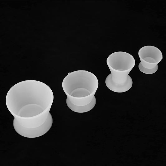 Zjchao 4Pcs Dental Laboratory Mixing Cup, Silicone Dental Materials Mixing Bowl Set, Silicone Rubber Dental Self-Curing Mixing Cup