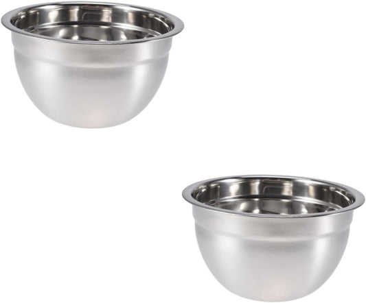 PRETYZOOM 2Pcs Steel Mixing Bowls Soup Bowls with Lids Nesting Storage Bowls Rice Bowl Pasta Containers Cake Kit Fruit Salad Container Stainless Steel Bowl Large Egg Bowl Food