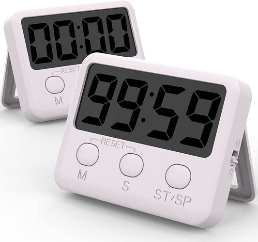 2 Pack Timer, Classroom Timer for Kids, Kitchen Timer Digital for Cooking, Egg, Study, Teacher, Exercise, Oven, Baking, Cook, Desk (AAA Battery Not Included