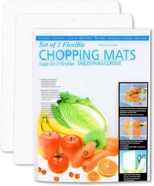 (2 Pack) Home Flexible Kitchen Chopping Mat Cutting Boards 12" X 15"  Generic   