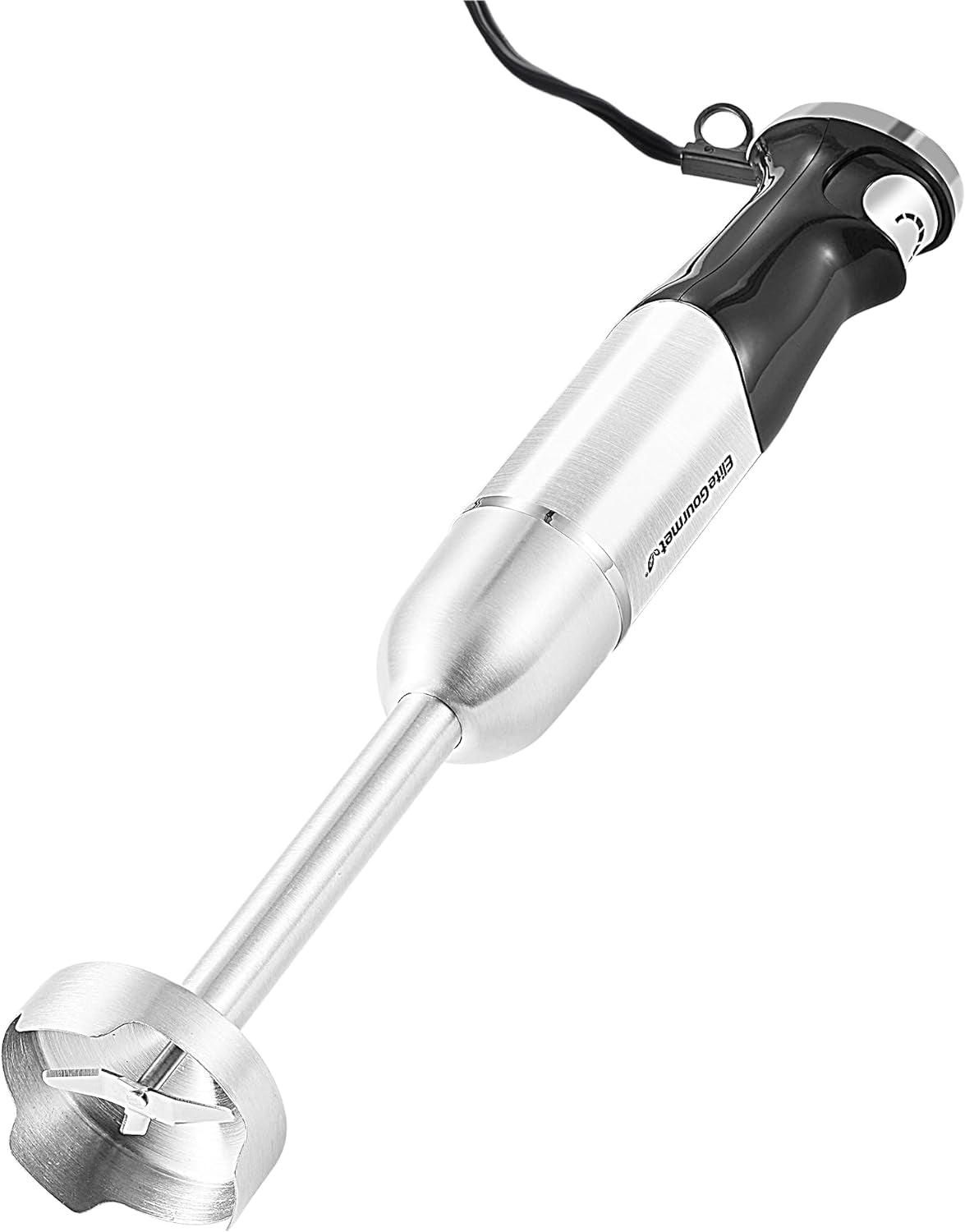 Elite Gourmet EHB1023 Immersion Hand Blender 300 Watts 2 Speed Mixing with Detachable Blades, Detachable Wand Stick Mixer, Smoothies, Baby Food, Soup, Black  Elite Gourmet Stainless Steel  Black Immersion Blenders 500 Watts