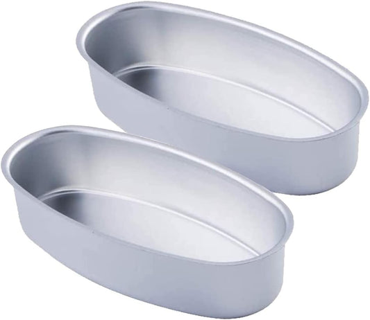 2Pcs 8 Inches Oval Cheese Cake Mold Non-Stick Bread Loaf Mold (Aluminum) Baking Bakeware for Home Kitchen Oven and Instant Pot Baking  ETSAMOR   