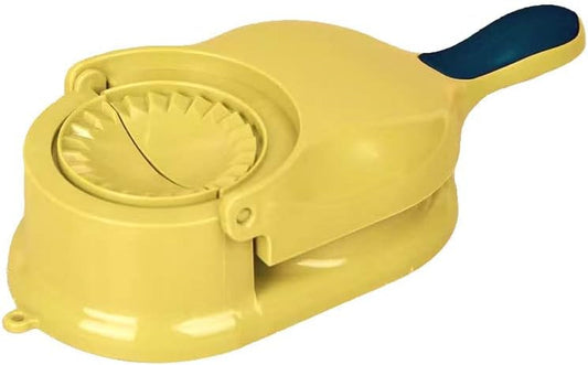 2 in 1 Manual Dumpling Press Molds - Dumpling Press Tool for Pressing Dumpling Skins and Wrapping Dumplings (Yellow)
