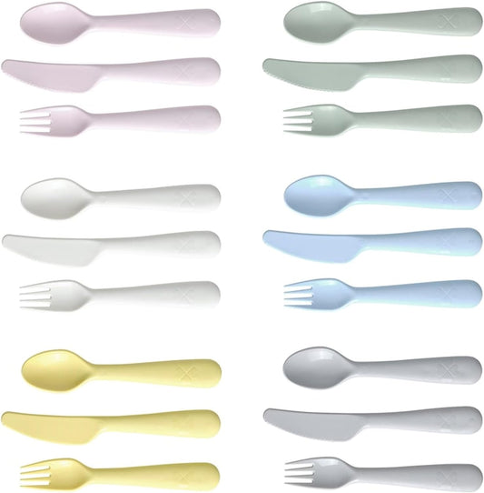 IKEA 704.613.85 KALAS 18-Piece Flatware Set, Mixed Colours, Easier for a Child to Cut and Divide Food, Easy for Children to Grip in Their Small Hands, the Knife Has a Serrated Edge