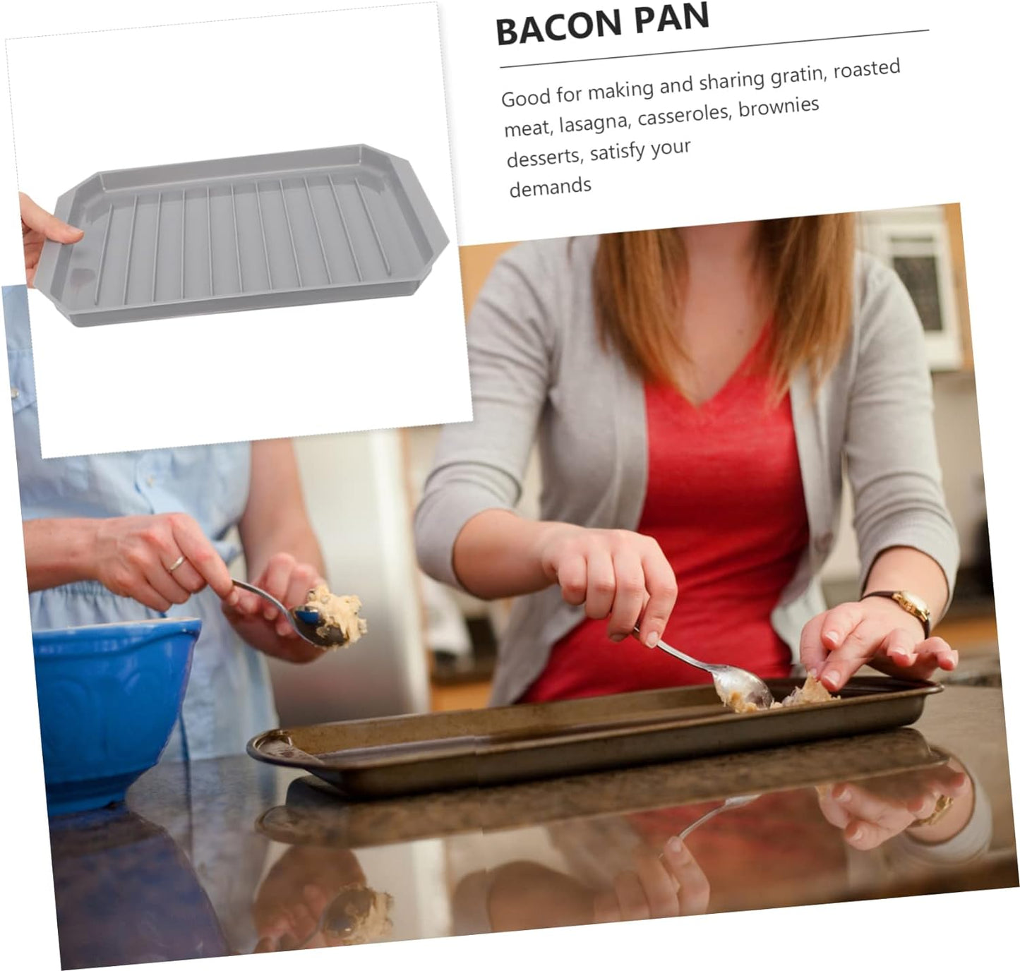 Silicone Loaf Pan Oven Baking Pan Bacon Maker for Microwave Toaster Oven Pans Microwave Bacon Cooker Safe Cooking Plate Baking Pan for Microwave Bacon Pan Tray Supplies  UKCOCO   