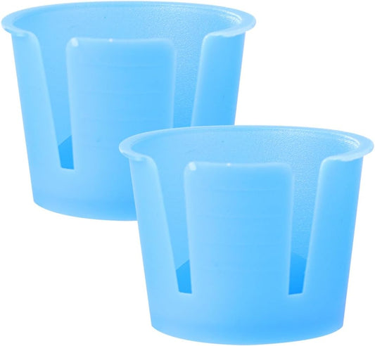50Pcs Flexible Plastic Mixing Bowls Dental Plastic Dappen Dish Small Plaster Cup Container Disposable Small Plaster Mixing Bowls for Dentist Clinic (Blue)
