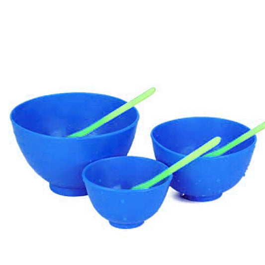 3PCS Flexible Rubber Mixing Bowl +3 Spatulas Dental PVC Rubber Mixing Bowl for Alginate and Plaster Materials