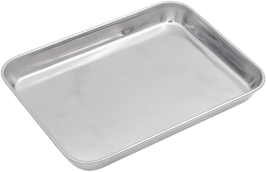 304 Stainless Steel Tray Cookie Sheet Baking Pan, 16 Inch X 12 Inch X 1 Inch  Aspire 12.5"L X 9.5"W X 1"H  