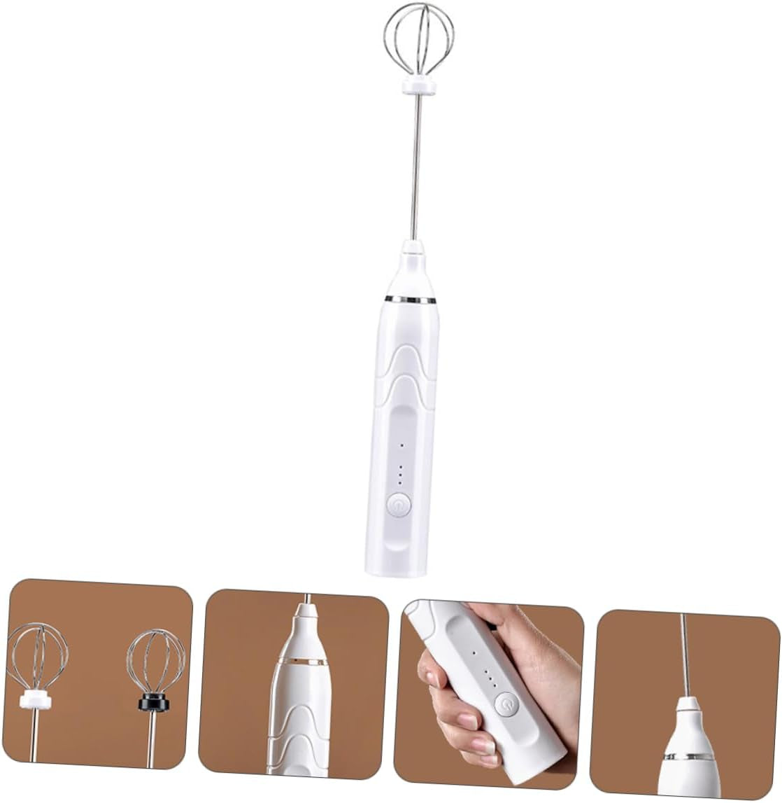 Cabilock Electric Egg Beater Electric Milk Frother Blenders Milk Foam Mixer Cake Mini Mixer Blender Coffee Stirrer Food Stand Mixer Hand Mixer Stainless Steel Household Baking Tools White  Cabilock   