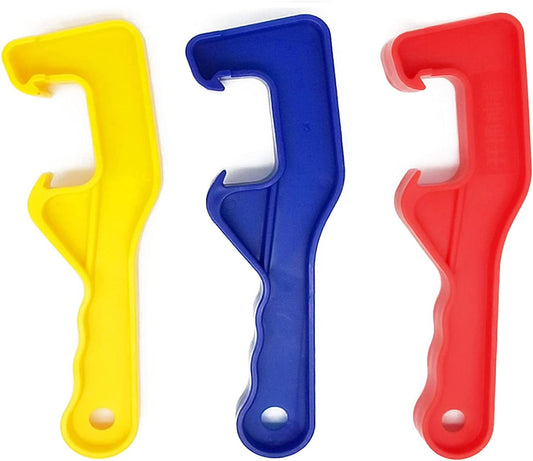 3 Pieces Plastic Bucket Lid Opener 5 Gallon Paint Can Lid Opener, Bucket Lid Lifter Remover Wrench Tool, Remover for Home Office Lid Opening Industrial Use (Red Yellow Blue)