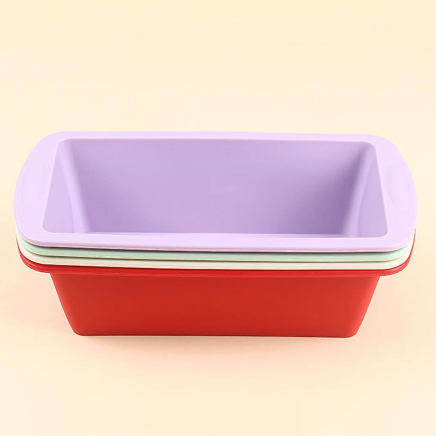 Long Loaf Cake Mold Silicone Baking Mold Nonstick Silicone Bread Loaf Pan with Handles Oven Safe Easy Release Heat-Resistant Light Purple  fxwtich   