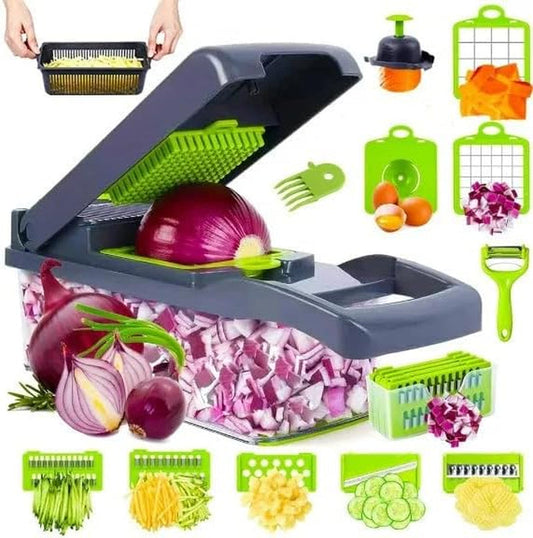 16 In1 Vegetable Chopper, Mandoline Slicer, Onion Chopper, Fruit and Vege Slicer with Container, 8 Blade Vegetable Chopper, Vegetable and Fruit Chopper, Vegetable Chopper Slicer