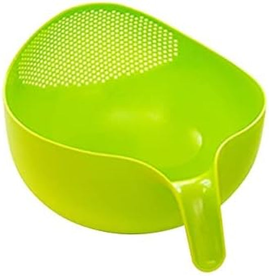 Rice Washer Quinoa Strainer Cleaning Veggie Fruit Kitchen Tools with Handle Newest (S, Green)