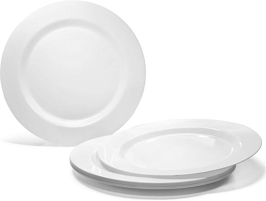 " OCCASIONS " 120 Plates Pack, Heavyweight Disposable Wedding Party Plastic Plates (6.25'' Dessert/Bread Plate, Plain White)