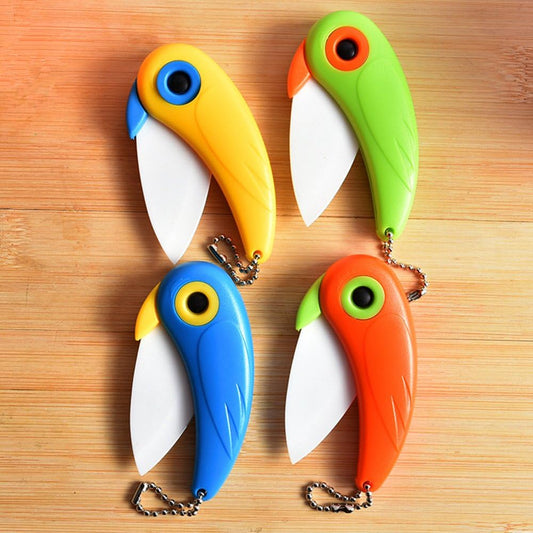 Creative Bird Shape Collapsible Portable Folding Ceramic Fruit Knife Paring Knife (Four Colors Optional)