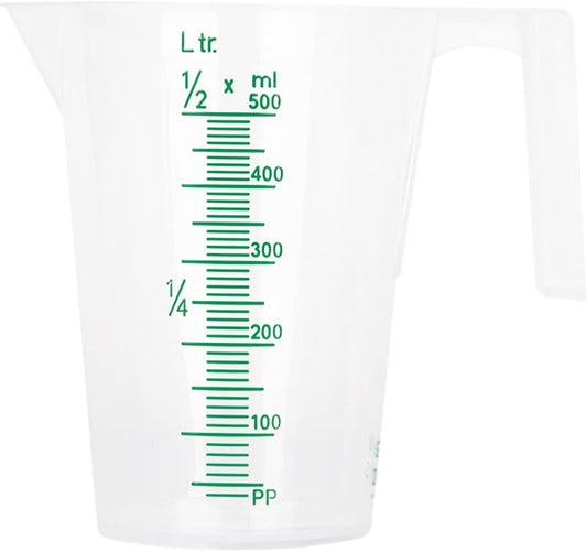 500Ml Measure Pitcher Food Grade Plastic Graduated Measuring Graduated round Containers Measuring Liquids Pouring Cup Multipurpose Clear