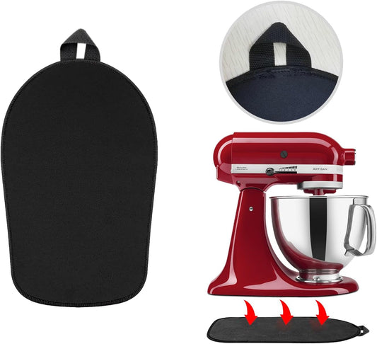 Mixer Slider Mat for Kitchen Aid Bowl Lift 4.5-5Qt - Compatible with Tilt-Head and Non-Tilt Models, Rubber Wheels, Black Accessories, Easy Sliding - Appliance Stand for Smarter Moving.