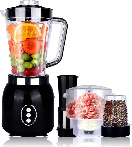 4 in 1 Food Processor Blender Combo for Kitchen 3 Cups 61Oz Multi-Functional Professional Countertop Blenders Soybean Milk Maker for Shakes and Smoothies Ice Crusher with Filter 600W 1.8L  Toycol   