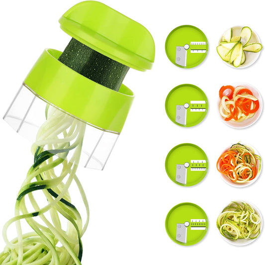 Spiralizer for Veggies, 4 in 1 Zoodles Spiralizer, Zucchini Noodle Maker, Zucchini Spiralizer for Veggies Noodles  Sedhoom Direct Light Green  