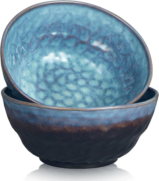 60 Oz Large Ceramic Soup Bowl,8.2 Inch Stoneware Serving Bowl for Salad,Pasta,Fruit,Popcorn,Kitchen Bowls Set of 2,Starry Blue  STE-CER   