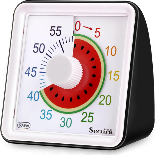 60-Minute Visual Timer, Fruit Timer for Kids, Classroom Timer, Countdown Timer for Adults, Time Management Tool for Teaching (Watermelon)  Secura Brands   