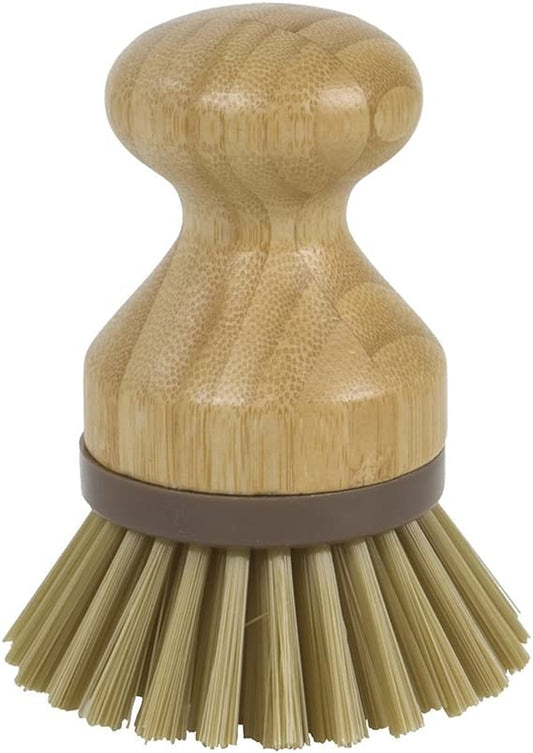 Evriholder Mini Scrub Brush Dish Scrubber Made of Sustainable Bamboo and Recycled Plastic  Evriholder Products, LLC Brown Mini Scrub Brush 1 Count 