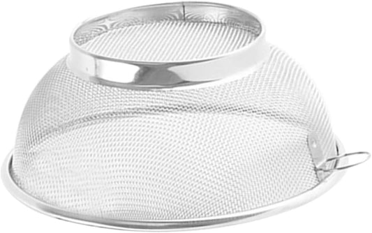 ABOOFAN Stainless Steel Rice Basket Salad Mixing Bowl Vegetable Washing Basin Strainer for Rice Stainless Steel  ABOOFAN Silver 26.3X26.3Cm 