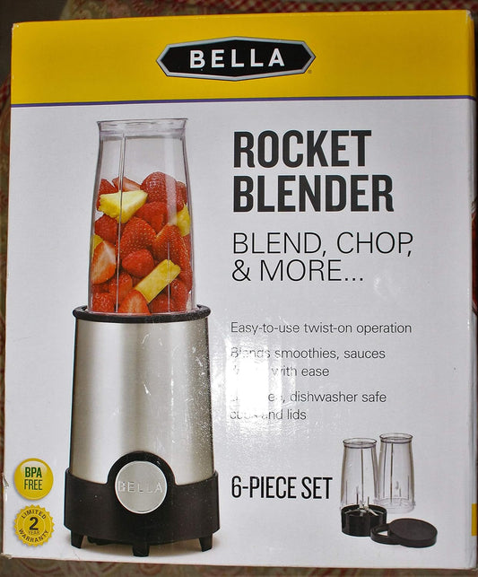 6 Piece Rocket Blender Stainless Steel  BELLA   
