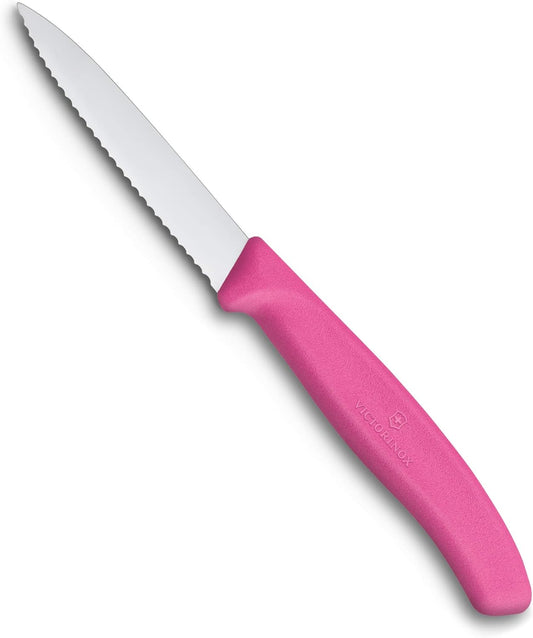 Victorinox 6.7636.L115 Swiss Classic Paring Knife for Cutting and Preparing Fruit and Vegetables Serrated Blade in Pink, 3.1 Inches  Victorinox   