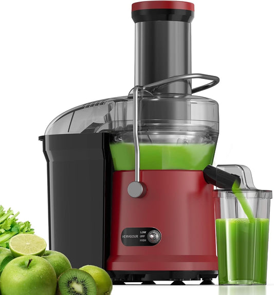 800W Juice Extractor, 3.2" Wide Mouth Hervigour Whole Fruit & Vegetable Juicer, 2 Speeds, Easy-To-Clean and Bpa-Free (Red)  HERVIGOUR   